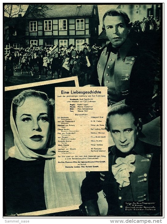Das Neue Film-Programm Von Ca. 1954  -  "Eine Liebesgeschichte"  -  Mit Hildegard Knef , O.W. Fischer - Revistas