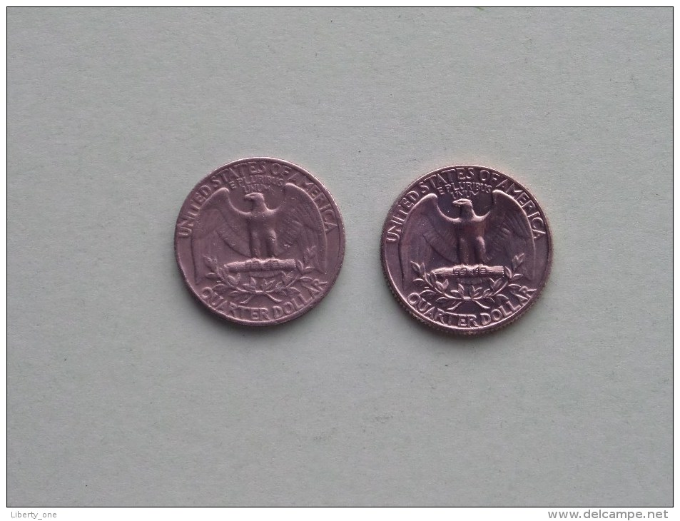 1971 & 1971 D - Quarter Dollar ($) Washington KM 164a ( Uncleaned / For Grade, Please See Photo ) !! - 1932-1998: Washington