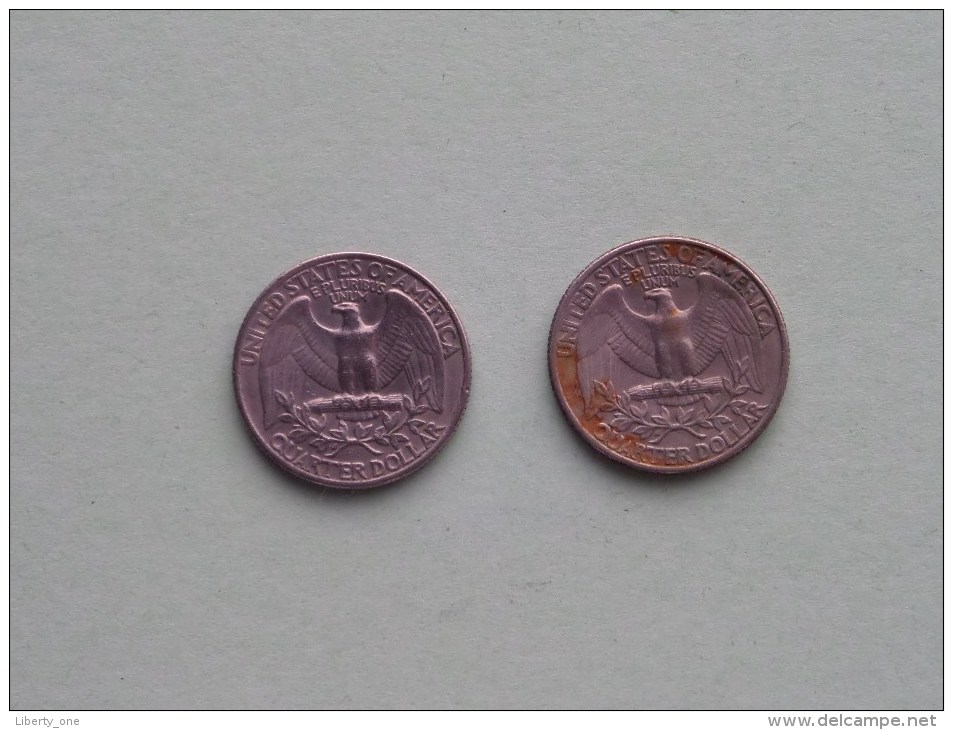 1977 & 1977 D - Quarter Dollar ($) Washington KM 164a ( Uncleaned / For Grade, Please See Photo ) !! - 1932-1998: Washington