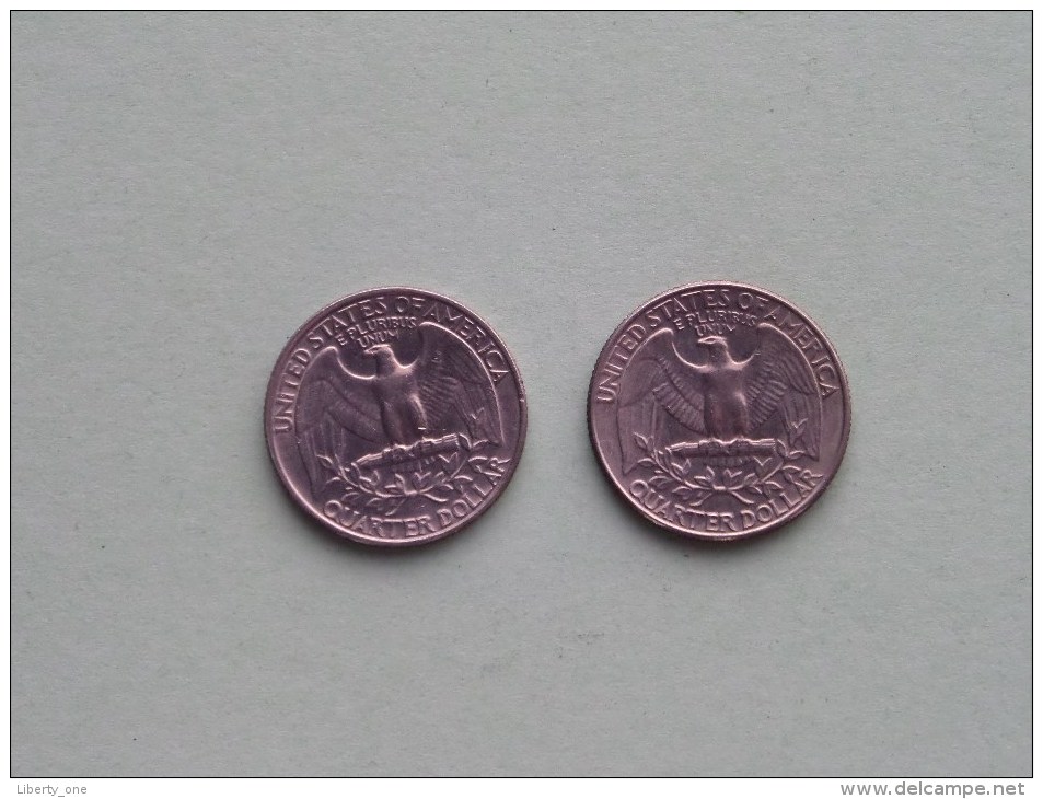 1984 P & 1984 D - Quarter Dollar ($) Washington KM 164a ( Uncleaned / For Grade, Please See Photo ) !! - 1932-1998: Washington