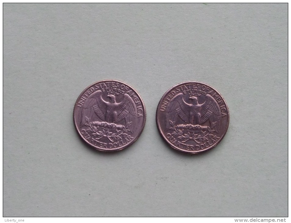 1993 P & 1993 D - Quarter Dollar ($) Washington KM 164a ( Uncleaned / For Grade, Please See Photo ) !! - 1932-1998: Washington