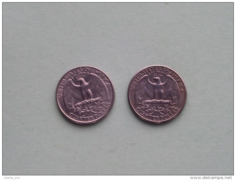1995 P & 1995 D - Quarter Dollar ($) Washington KM 164a ( Uncleaned / For Grade, Please See Photo ) !! - 1932-1998: Washington