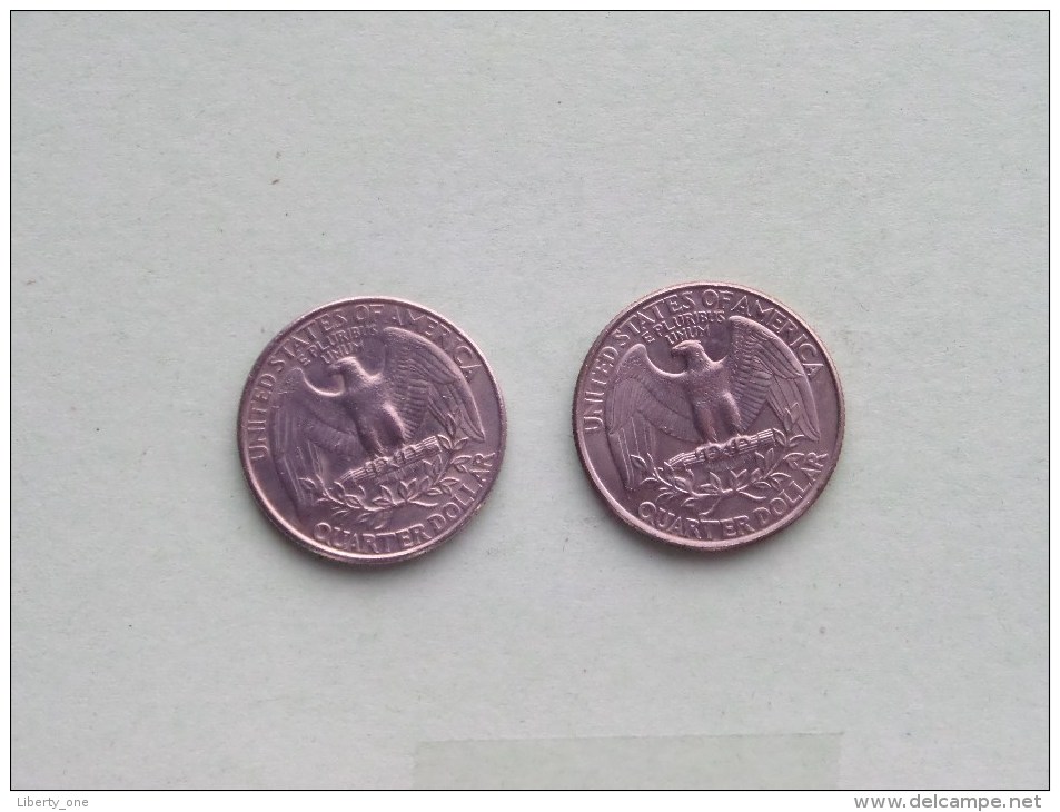 1997 P & 1997 D - Quarter Dollar ($) Washington KM 164a ( Uncleaned / For Grade, Please See Photo ) !! - 1932-1998: Washington