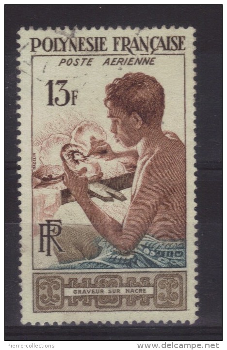 Polynésie Française - PA N° 1 Oblitéré - Gravure Sur Nacre - Used Stamps