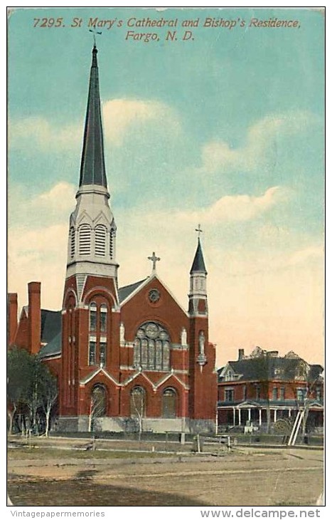 235179-North Dakota, Fargo, Saint Mary´s Cathedral & Bishop´s Residence, Card No 7295 - Fargo