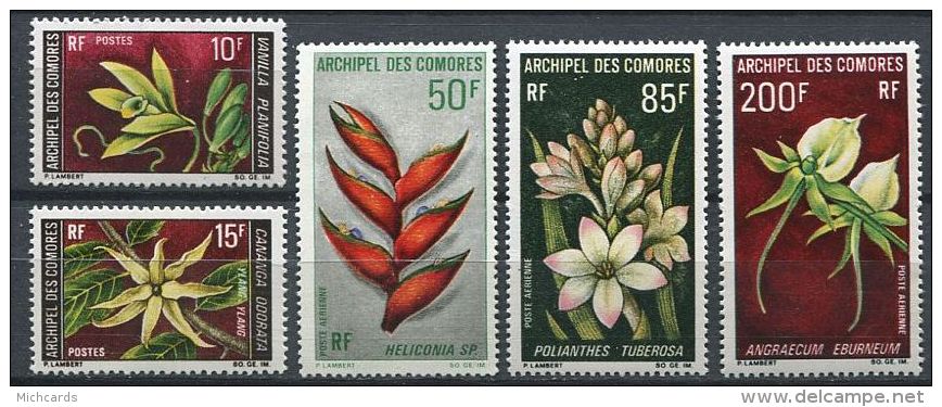 138 COMORES 1969/70 - Fleurs Blumen Flowers (Yvert 53/54 - A 26/28) Neuf **(MNH) Sans Trace Charniere - Unused Stamps