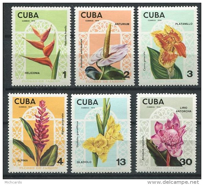 138 CUBA 1974 - Fleurs Blumen Flowers (Yvert 1779/84)  Neuf **(MNH) Sans Trace Charniere - Ongebruikt