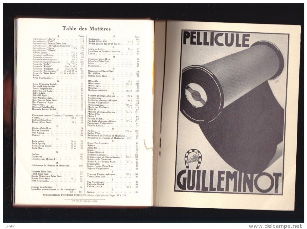 Catalogue Illustré  1934 - Photographie - Photo-plait - énorme Documentation - Nombreuses Marques : Zeis Ikon, - Publicités