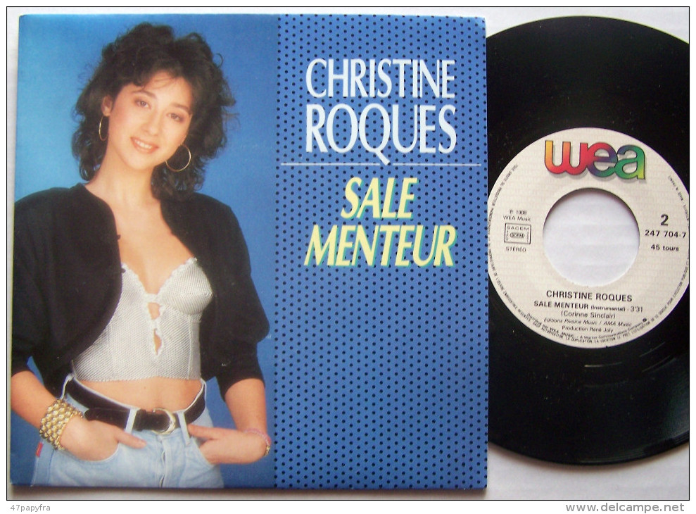 Christine ROQUES SP 45T Sale Menteur Comme Neuf 1988 - Disco, Pop