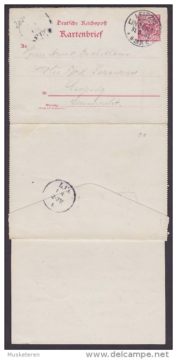 Deutsche Reichspost Postal Stationery Ganzsache Entier 10 Pf. Adler Eagle Kartenbrief LIPZG Lindenau 1901 - Andere & Zonder Classificatie