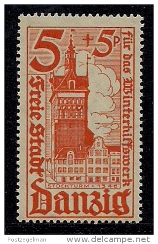 GERMANY, DANZIG,  1935, Hinged Stamp(s) ,Winter Support  MI 256,  #13341 (1 Value Only) - Unused Stamps