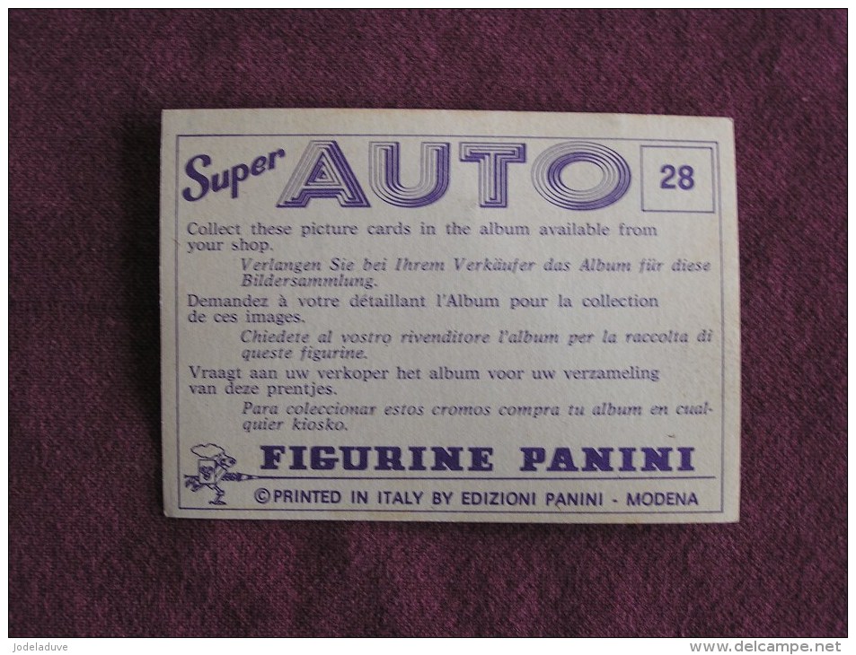 PANINI Super Auto Original Sticker N° 28 René Arnoux Renault MK  Vignette Chromo Trading Card Vignette Cards Automobile - Edition Française