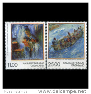 GREENLAND 1998 - Scott# 340-1 Lynge Paintings Set Of 2 MNH (XW347) - Nuevos