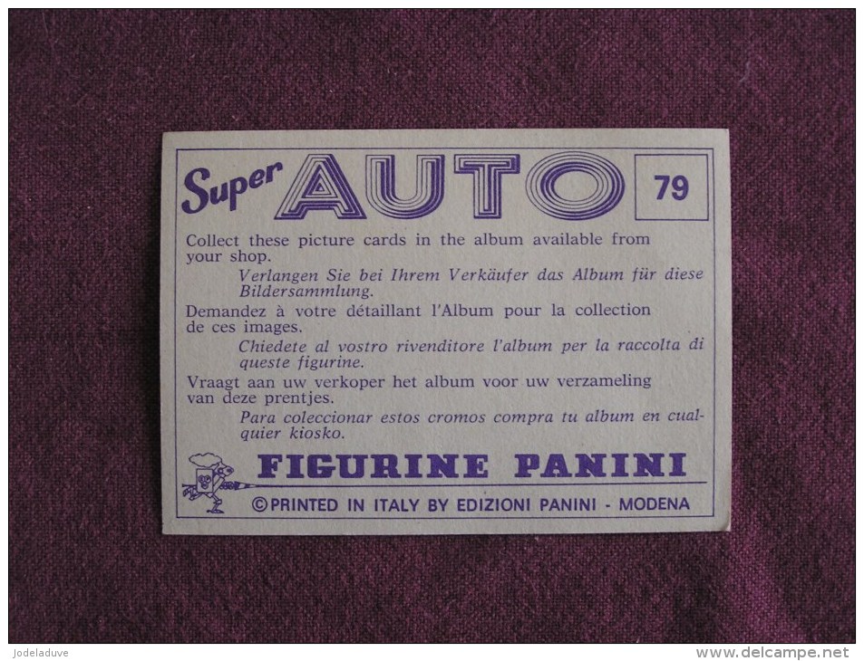 PANINI Super Auto Original Sticker N° 79 Chrysler Newport Custom Vignette Chromo Trading Card Vignette Cards Automobile - Edition Française