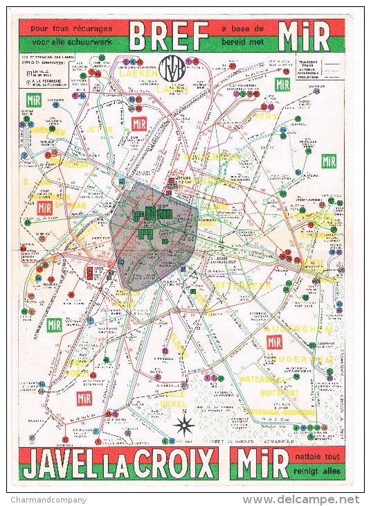 Horaires De Départ Aux Terminus 1961 Tramways/Bus S.T.I.B./M.I.V.B. / Pub Javel La Croix / Mir / Bref - Europa