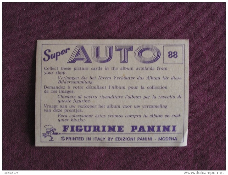 PANINI Super Auto Original Sticker N° 88 Citroën GS Pallas Vignette Chromo Trading Card Vignette Cards Automobile - Edition Française