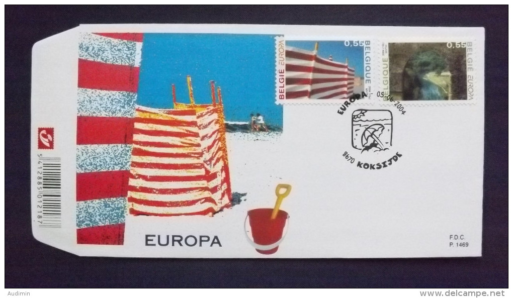 Belgien 3340/1 FDC, EUROPA/CEPT 2004, Ferien - 2001-2010