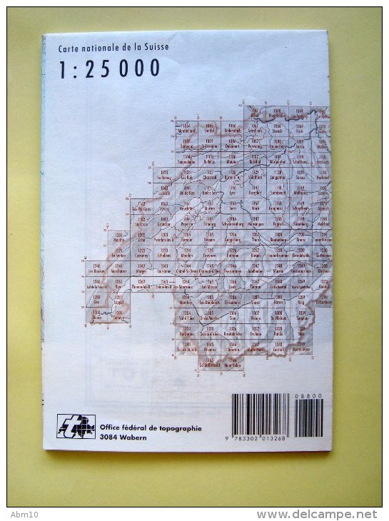 Carte Nationale De La Suisse, Landeskarte Der Schweiz, 1:25 000, Feuille, Blatt, 1326, Rosablanche, 1988 - Cartes Topographiques