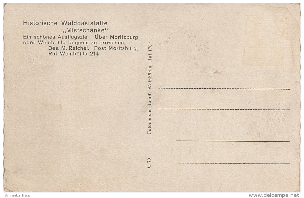 AK Gasthof Mistschänke Bei Moritzburg Auer Dippelsdorf Friedewald Reichenberg Radebeul Weinböhla Coswig Radeburg Dresden - Weinboehla