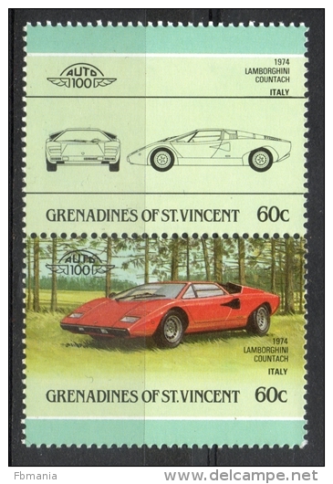 Grenadines St. Vincent 1986 - Lamborghini "Countach" Auto Car MNH ** - St.Vincent E Grenadine