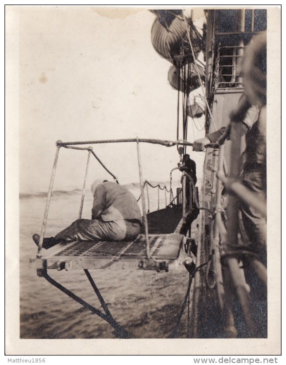 Photo 1917 Sur Le Paquebot S.S. MONGOLIA - La Passerelle (A95, Ww1, Wk 1) - Dampfer