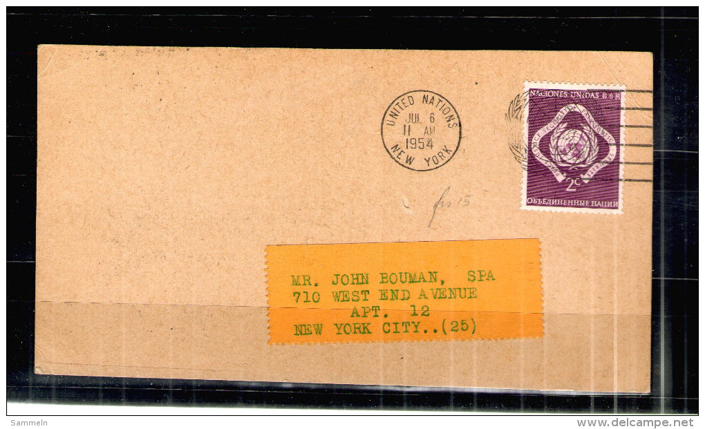 7300 Vereinte Nationen Nationes Unidas New York Postkarte Einzelfrankatur Sehr Selten - Lettres & Documents