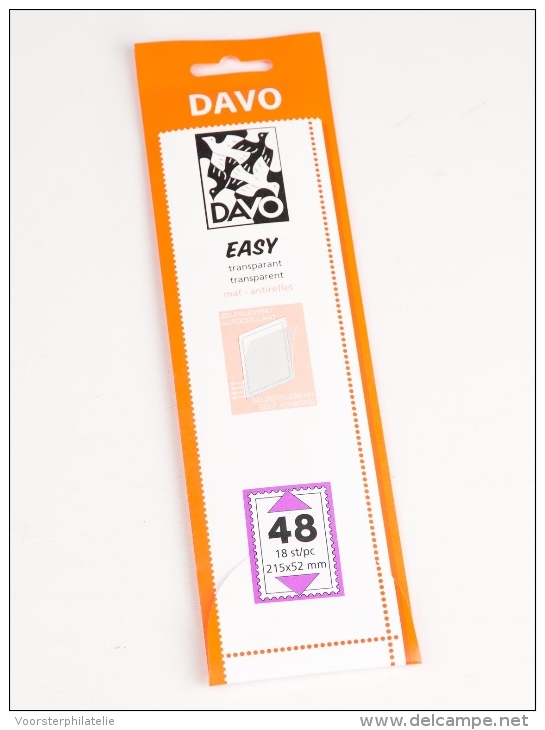 DAVO EASY TRANSPARENT STROKEN MOUNTS T48 (215 X 52) 18 STK/PCS - Enveloppes Transparentes