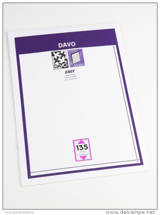 DAVO EASY BLACK NOIR ZWART STROKEN MOUNTS Z135 (215 X 139) 10 STK/PCS - Buste Trasparenti