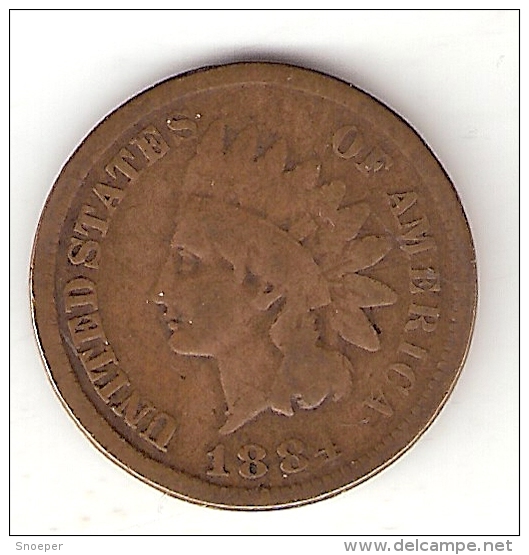 *usa 1 Cent 1884    Km 90a    F+ - 1859-1909: Indian Head
