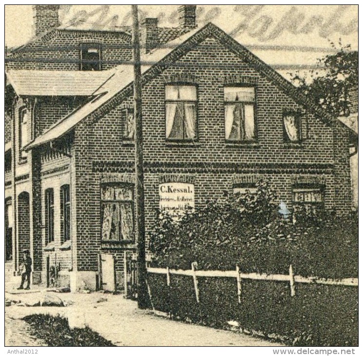 Rarität Lütjenburg Bahnhofstraße Haus C. Kessal Personen 9.2.1904 Nach Kiel - Luetjenburg