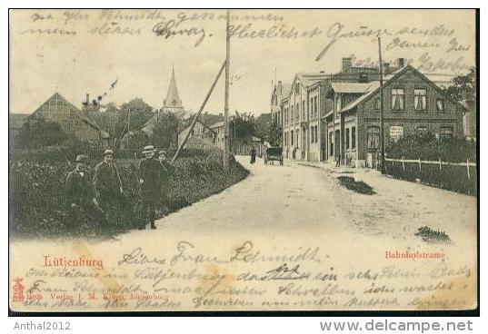 Rarität Lütjenburg Bahnhofstraße Haus C. Kessal Personen 9.2.1904 Nach Kiel - Lütjenburg