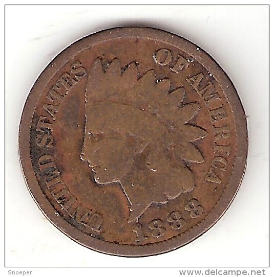 *usa 1 Cent 1888    Km 90a   F+ - 1859-1909: Indian Head