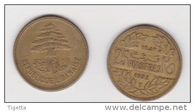 LIBANO  25 PIASTRES   ANNO 1952 - Liban