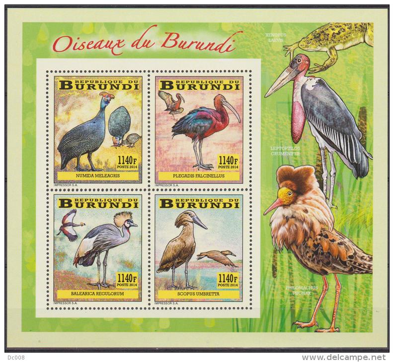 Burundi Waders-Echassiers-Steltlo Pers 2014 - Sheet Collective MNH - Neufs