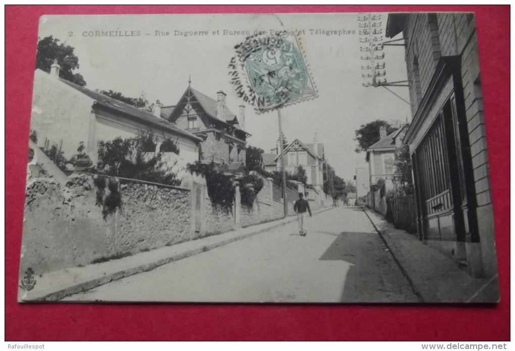 Cp Cormeilles  Rue Daguerre Et Bureau Des Postes Et Telegraphes - Cormeilles En Parisis