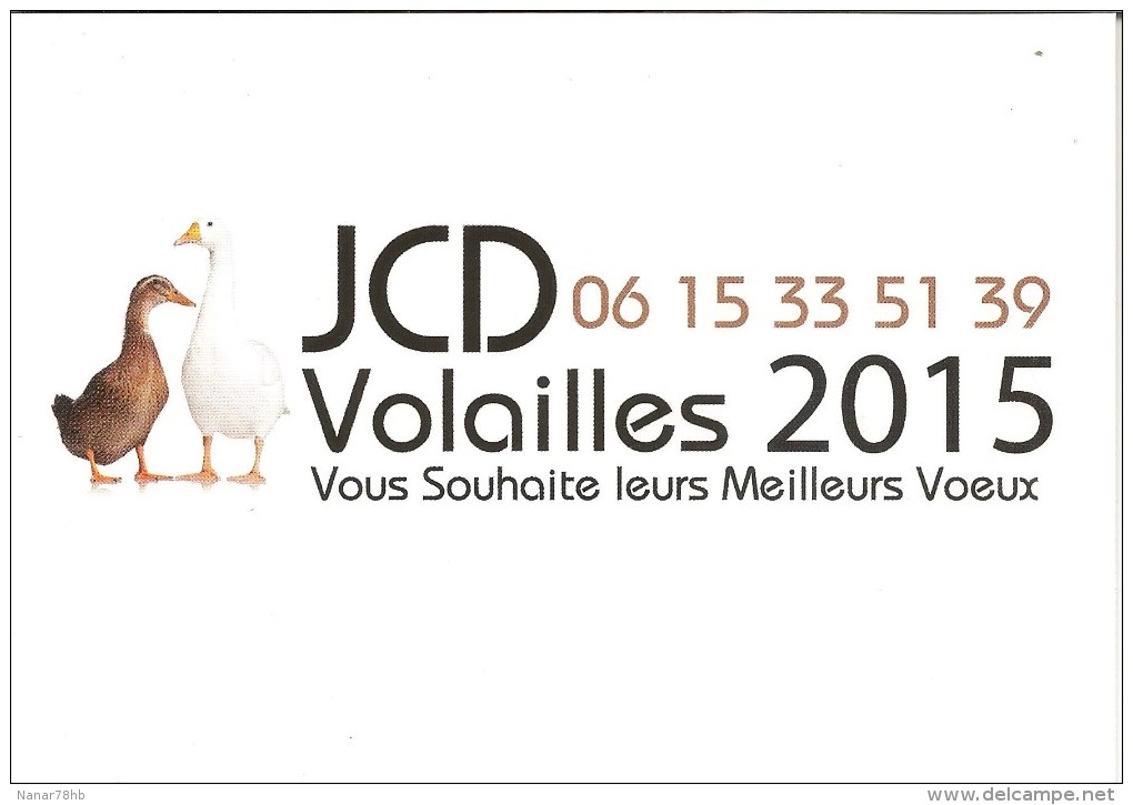 Calendrier De Poche 2015 JCD Volailles - Autres & Non Classés