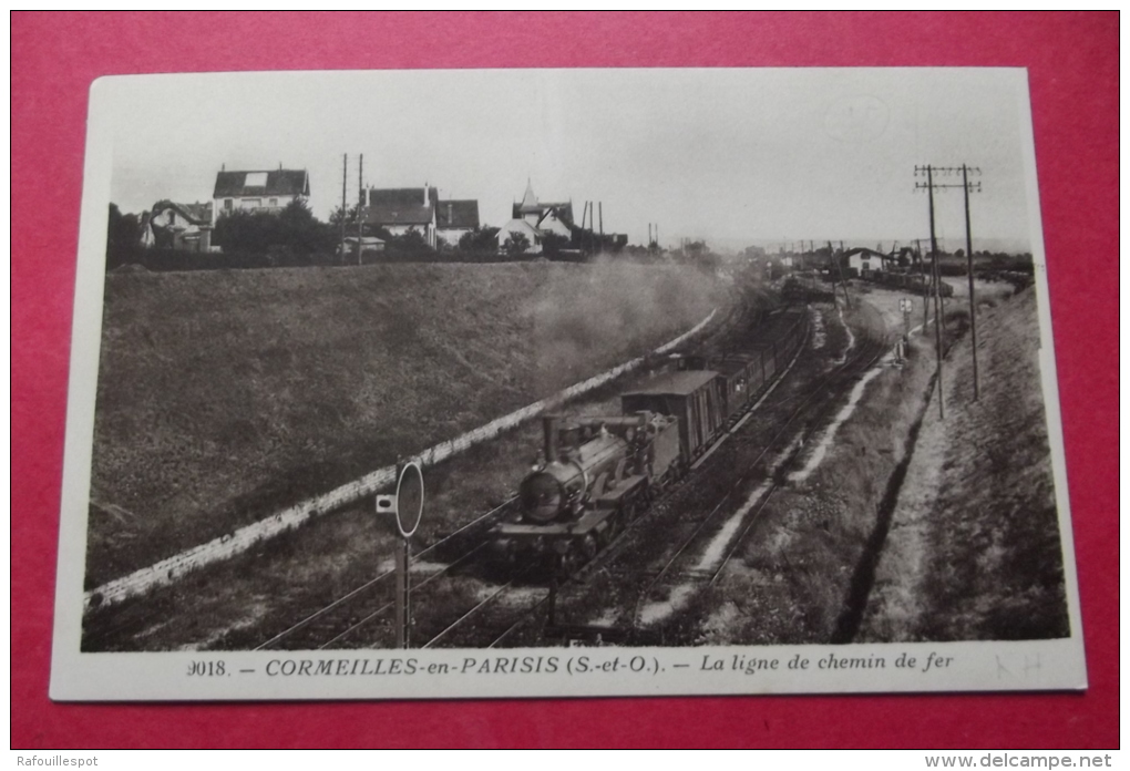 Cp Cormeilles En Parisis La Ligne De Chemin De Fer - Cormeilles En Parisis