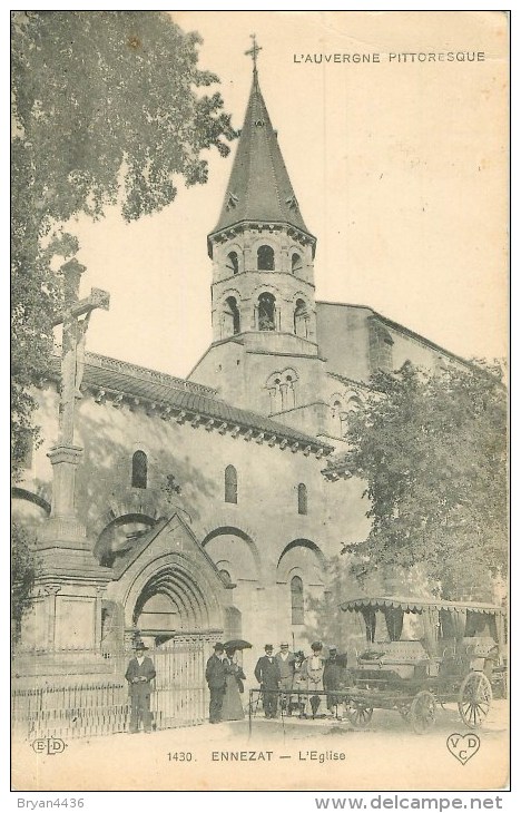 63 - Ennezat - Cpa Animée -  L'Eglise - Puy De Dôme - Voir Scans - Ennezat