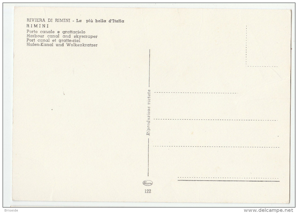RIMINI PORTO CANALE E GRATTACIELO F/G NON VIAGGIATA - Rimini