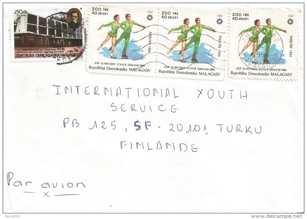 Madagascar 1994 Antsirabe Institut Pasteur Figure Skating Olympic Games Sarajevo Cover - Pattinaggio Artistico