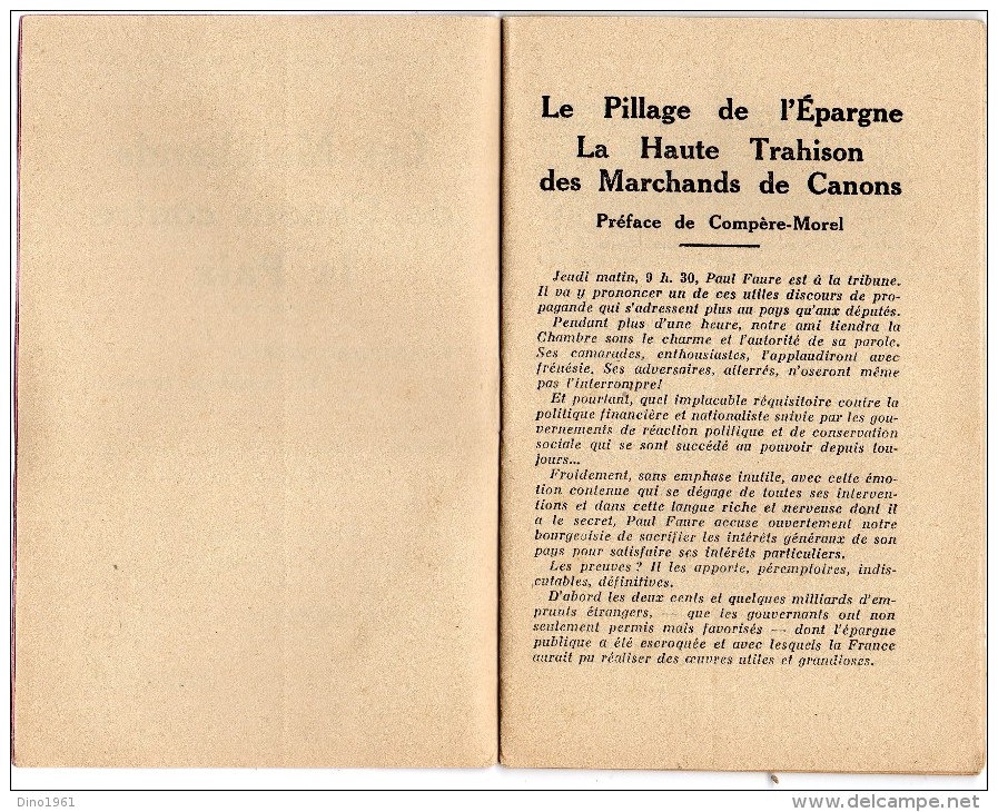 L10 - Parti Socialiste - Le Discourt De Mr Paul FAURE Député Du Creusot - Prononcé à La Chambre .. PARIS - Politica Contemporanea