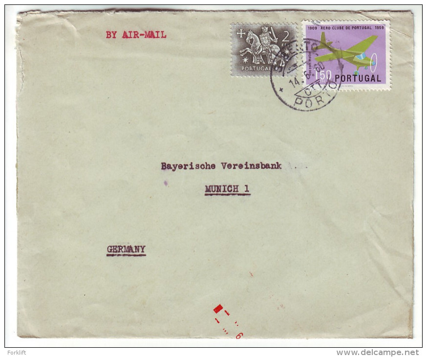 Portugal 1960 Porto Lettre Bancaire Mi 884 Motor Driven Aircraft - Lettres & Documents