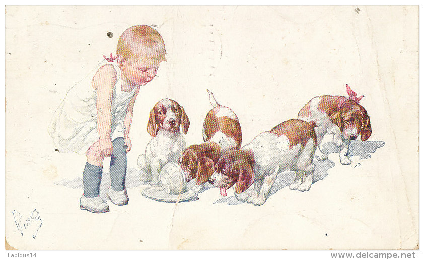 U U 1004/ C P A - ILLUSTRATEUR  KARL FEIERTAG - (fantaisie  Enfant Chien ) - Feiertag, Karl