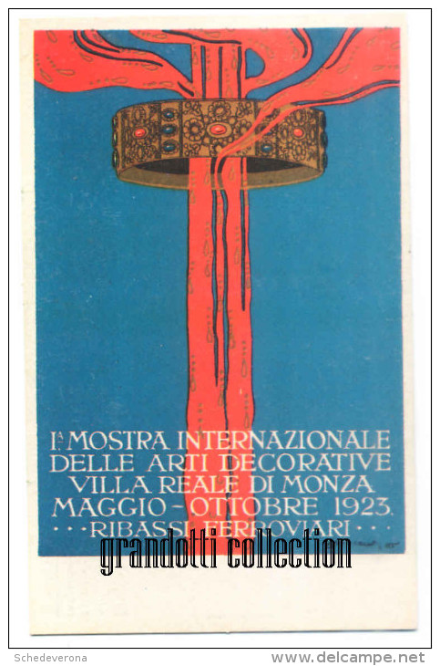 MONZA 1923 MOSTRA INTERNAZIONALE ARTI DECORATIVE CARTOLINA RIPRODUZIONE - Esposizioni