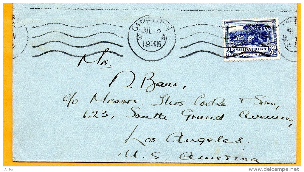 South Africa 1935 Cover Mailed To USA - Briefe U. Dokumente