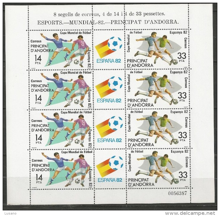 Andorre - B-F De La Coupe Du Monde De Football - Espagne 1982 - Blocks & Sheetlets