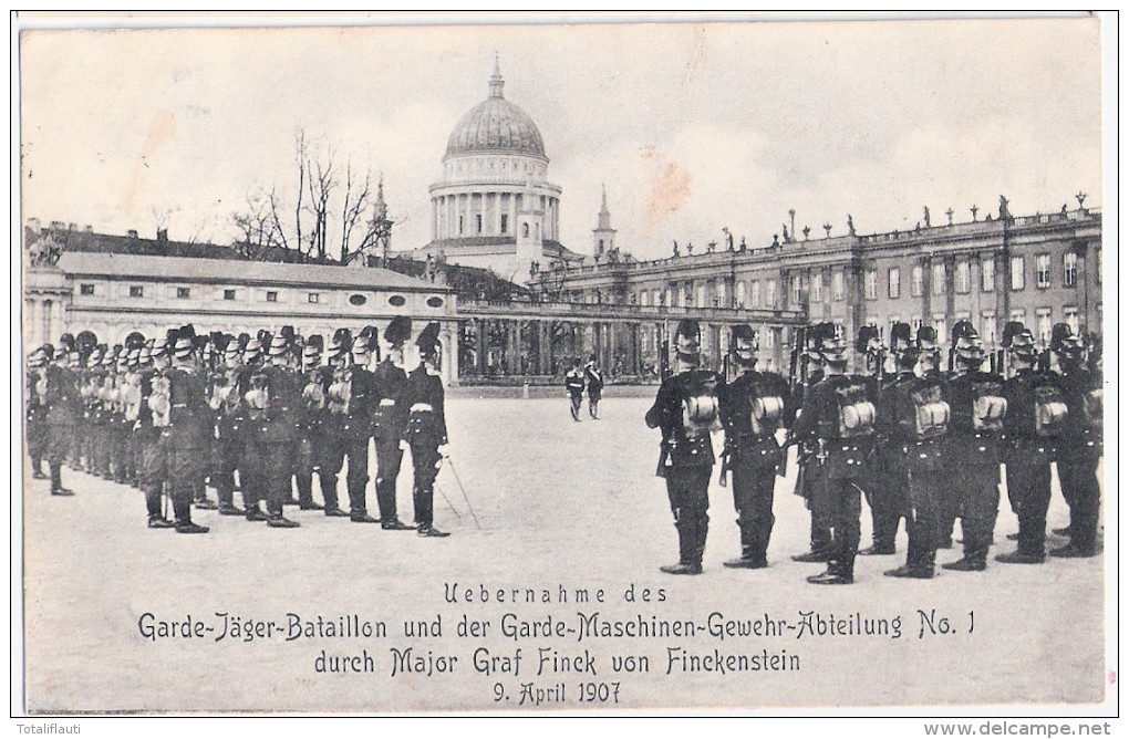 POTSDAM Übernahme D Garde Jäger Bataillon U Maschinen Gewehr Abteilung No 1 Durch Graf Finck Von Finckenstein 24.5.1907 - Potsdam