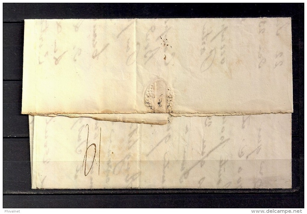 1838 PARIS, CARTA COMPLETA CIRCULADA A CÁCERES, FECHADOR DE PARIS, MARCA P.P., PORTEO 7 REALES - 1801-1848: Precursores XIX