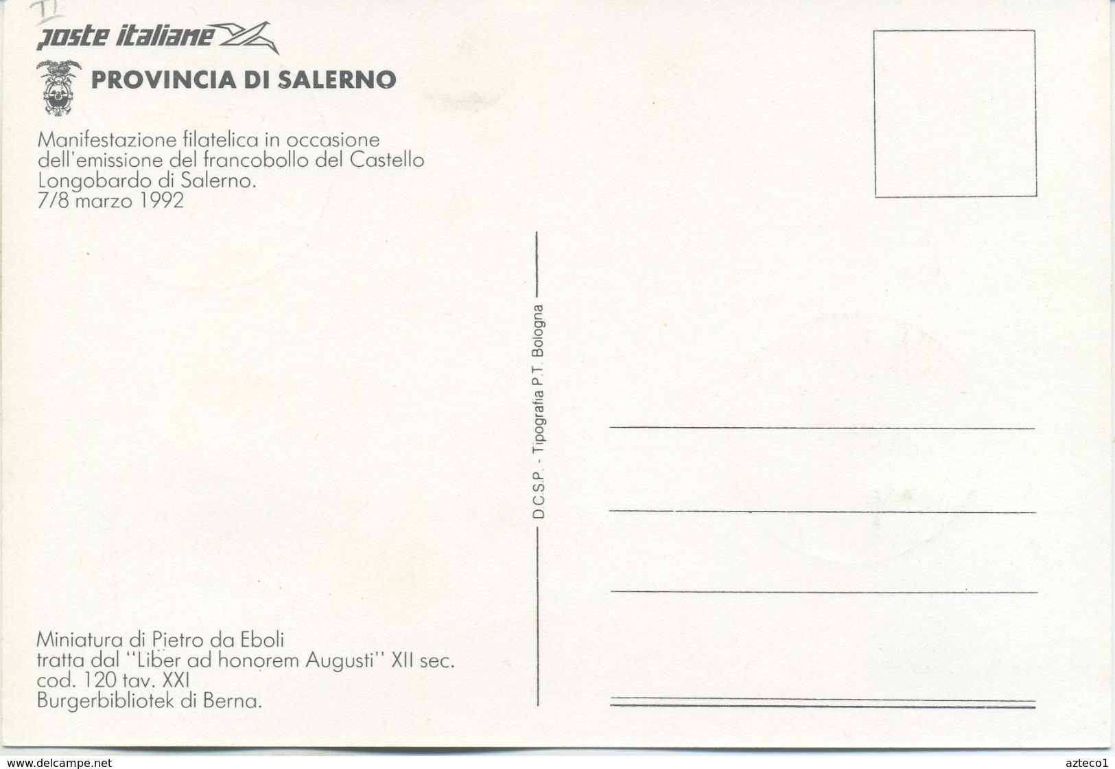 ITALIA - FDC MAXIMUM CARD 1992 - CASTELLO DI ARECHI - SALERNO - MINIATURA DI PIETRO DA EBOLI - Maximumkarten (MC)