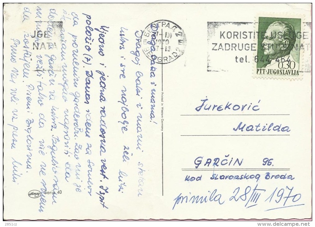 Use The Services Of The Students Cooperative, Beograd, 7.3.1970., Yugoslavia, Postcard - Other & Unclassified